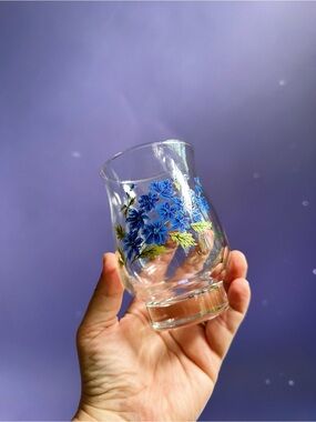 Vintage July Larkspur Flower Of The Month Glass